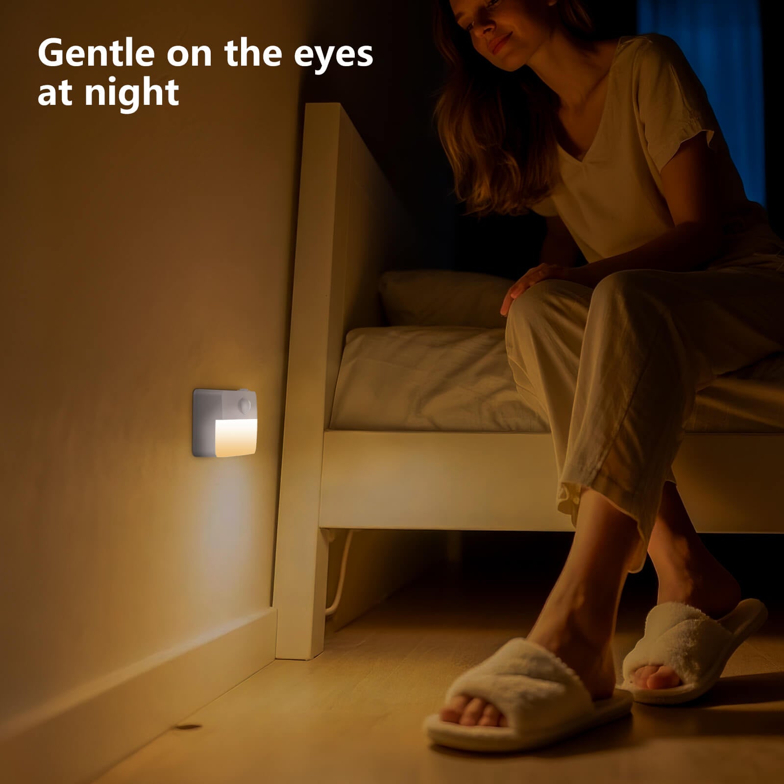 Gentle on the Eyes LED Night Light: Warm 15% Low Brightness, No Glare – Wireless Stick-on Lighting for Bedroom Bedside (Nighttime Use Without Eye Strain)