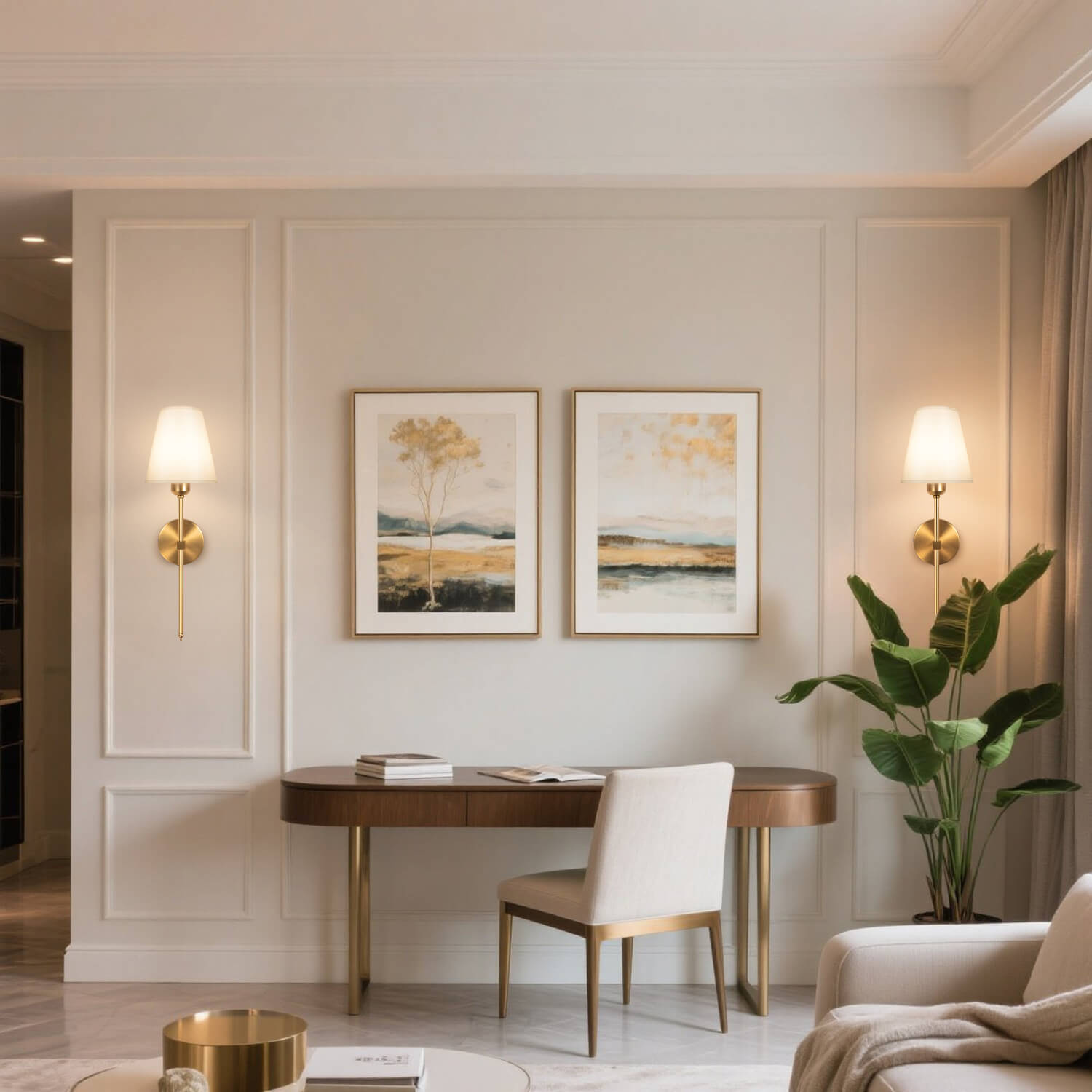 Bronze Wall Lamps - Timeless Elegance for Modern Living Rooms, Warm Ambient Glow Enhances Contemporary Interior Decor