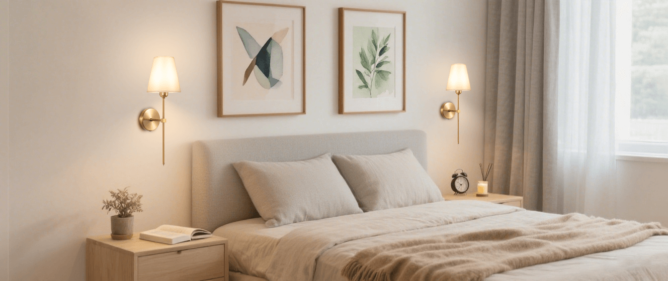 USB-C Wireless Charging Bronze Wall Lamp - Vintage Patina Finish, Bedside Lighting with Built-in Power Port