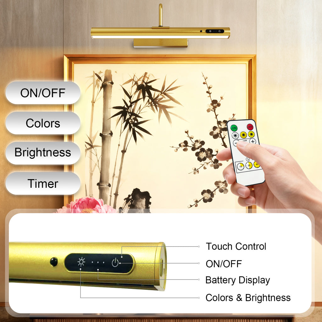 Rechargeable Picture Light Black – Digital Display for Art, Photos & Mirrors by Coolilumi
