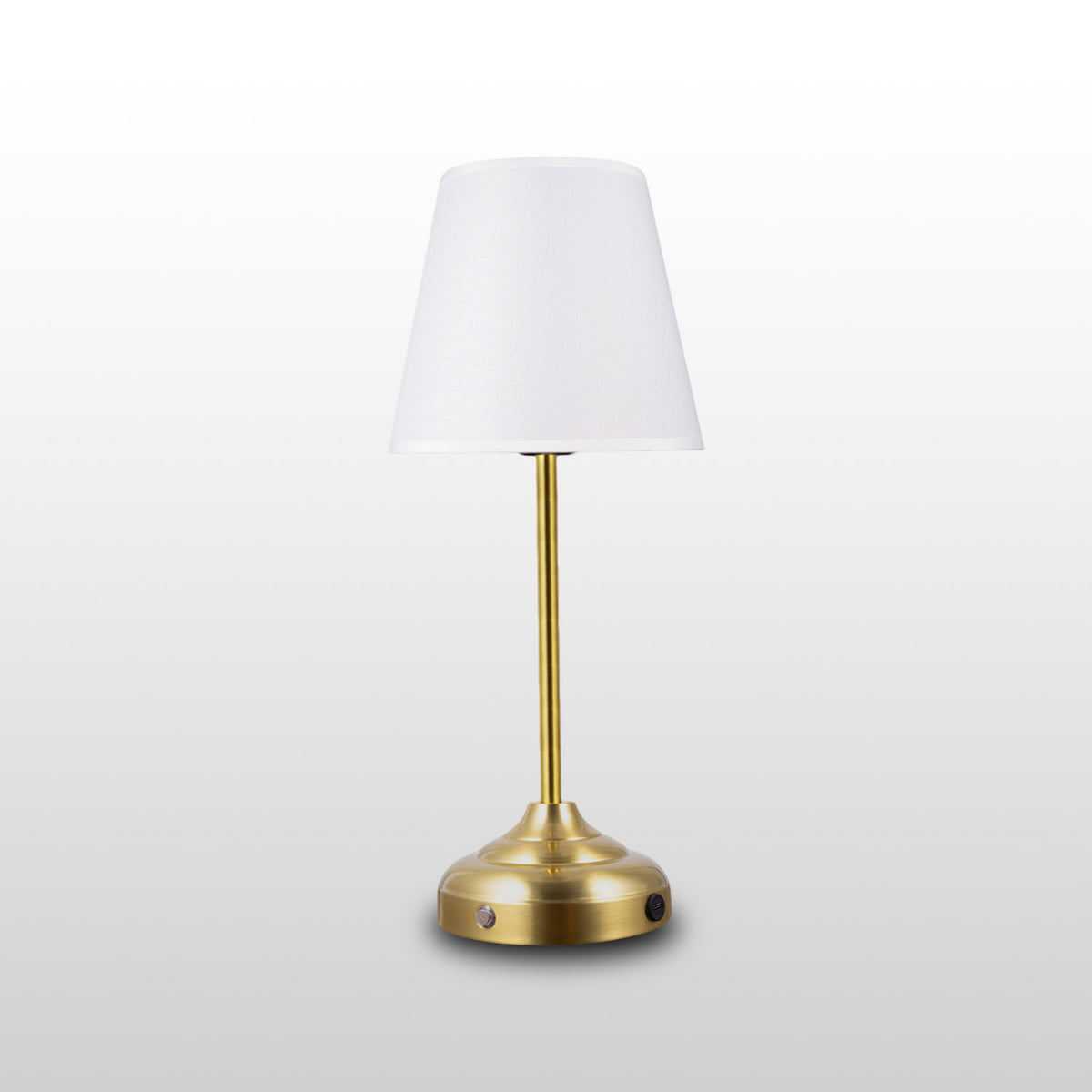 Coolilumi Vintage Brass Table Lamp with White Shade