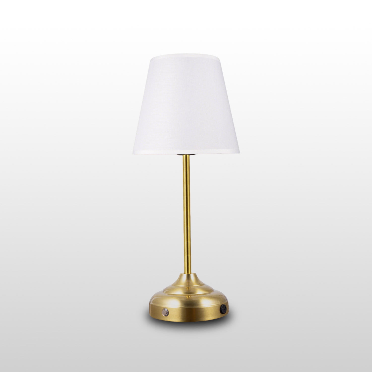 Coolilumi Vintage Brass Table Lamp with White Shade