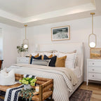 Gold Pendant Light Single – Opal Glass for Entryway, Bedroom or Kitchen Bar by Coolilumi