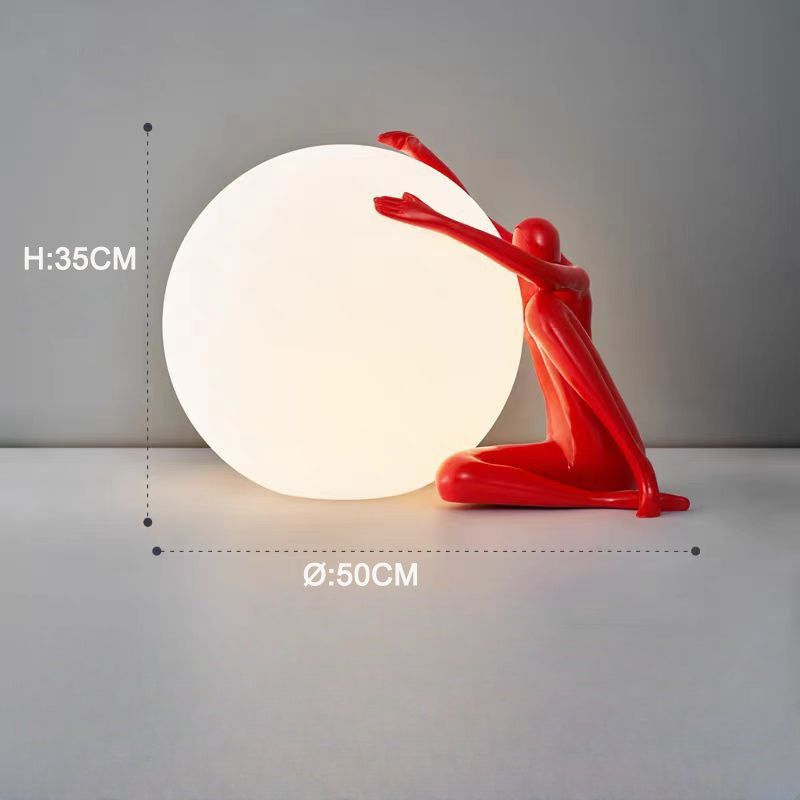 Coolilumi Creative Human Figurine Globe Table Lamp