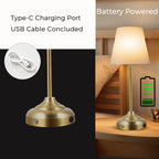 Coolilumi Vintage Brass Table Lamp – USB Rechargeable Lights
