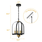 Birdcage Lamp: 39.4" Adjustable Chain, Fits Sloped Ceiling - 16.1" Height, 10.4" Width