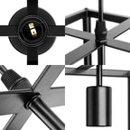 Coolilumi Square Lamp Detail: E26 Socket with Brass Contacts, Reinforced Metal Frame Joints for Durability