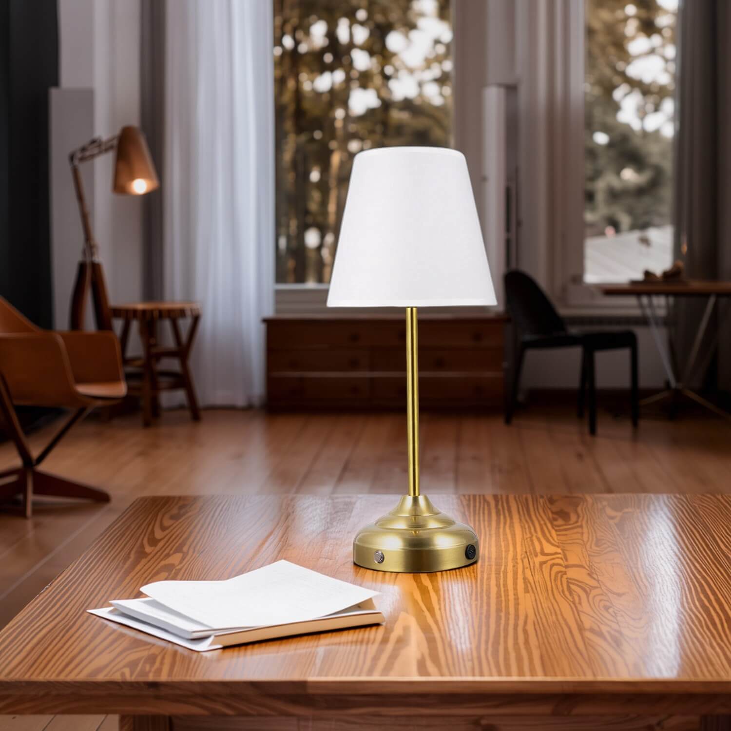 Coolilumi Vintage Brass Table Lamp – USB Rechargeable Lights