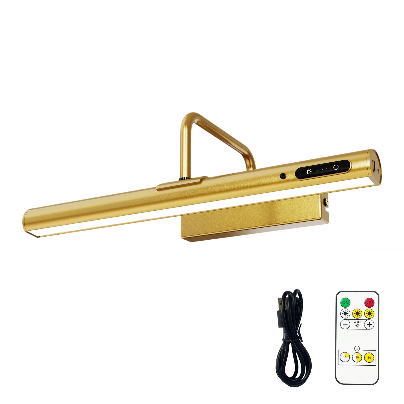Rechargeable Picture Light Gold – Digital Display for Art, Photos & Mirrors by Coolilumi