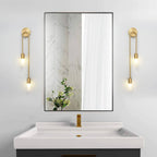 Twin Candle Wall Lamp Pair - Brass Vintage Sconces for Bathroom Vanity, Warm Illumination