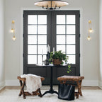 Twin Candle Wall Lamp - Vintage Brass Double Light Sconce, Warm Glow for Entryway