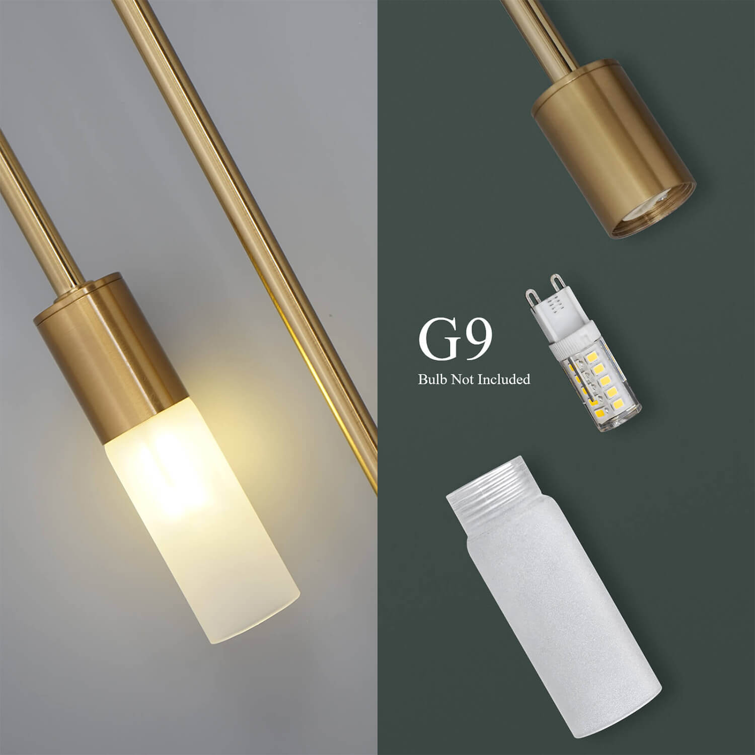 Twin Candle Wall Lamp: G9 Bulb Type (Not Included), Frosted Glass Shade for Warm Illumination
