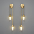 Twin Candle Wall Lamp Pair - Vintage Brass Double Light Sconces, Warm Illumination