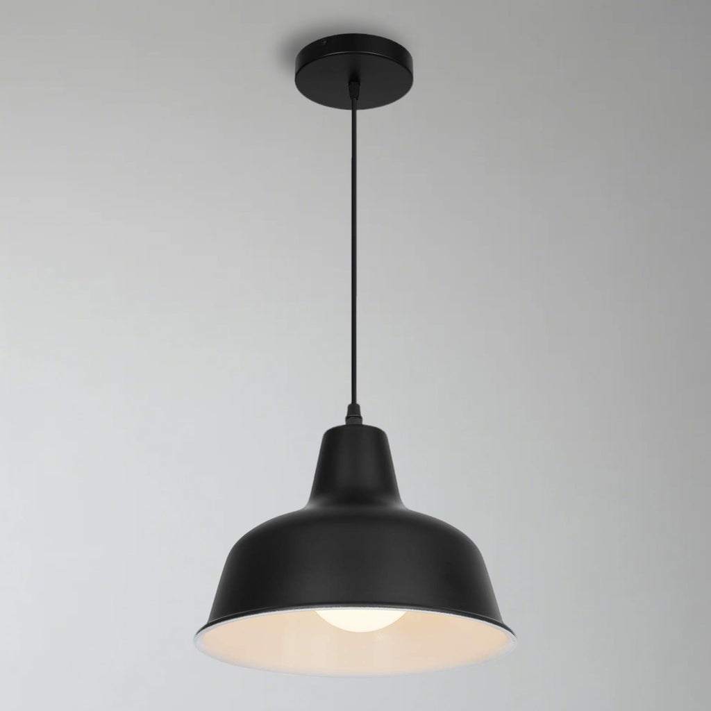 Coolilumi Minimalist Pot Lid Pendant Light with Baked Finish