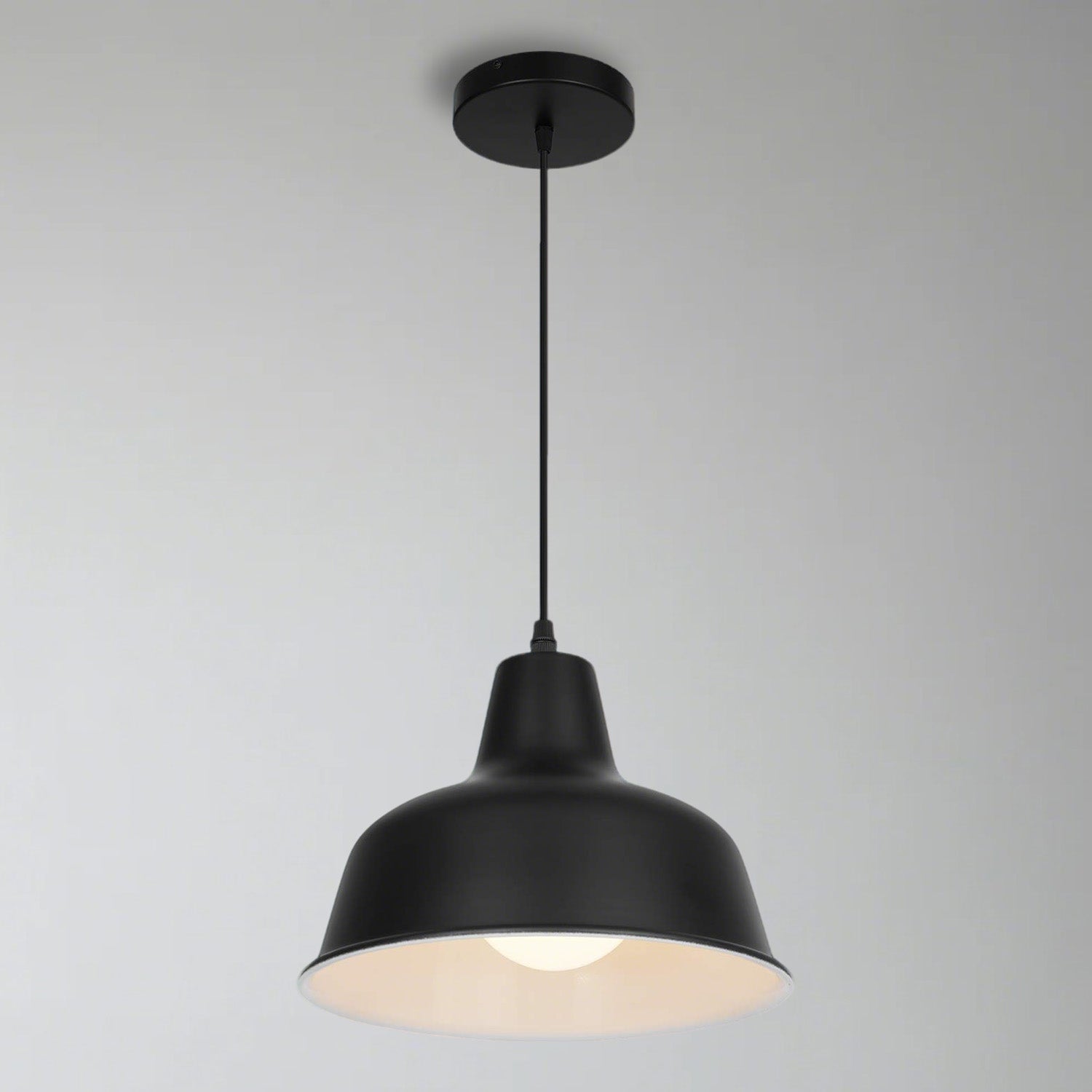 Coolilumi Minimalist Pot Lid Pendant Light with Baked Finish