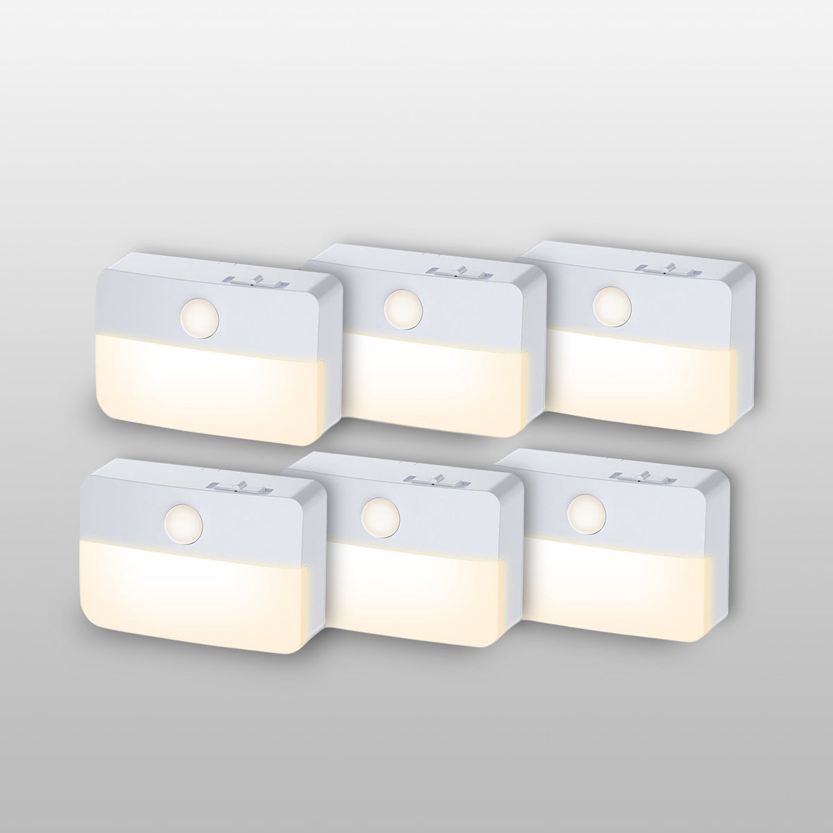 Battery Operated Wireless Stick-on LED Night Lights for Indoor – 6 Pack