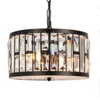 Modern Crystal Chandelier with Black Iron Frame - Dazzling Prism Crystals Create Colorful Light Reflections, Perfect for Luxury Living & Dining Spaces