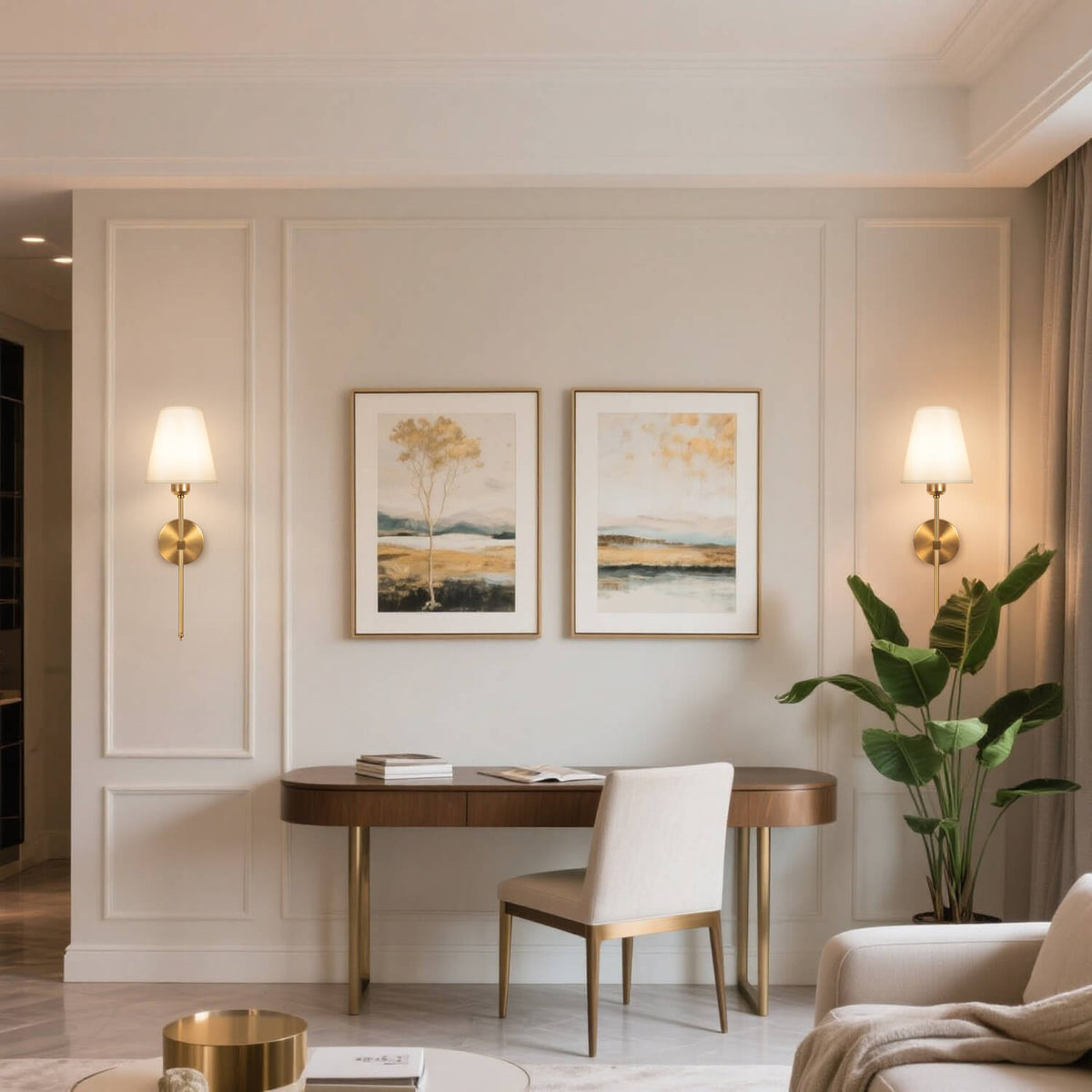 Bronze Wall Lamps - Timeless Elegance for Modern Living Rooms, Warm Ambient Glow Enhances Contemporary Interior Decor