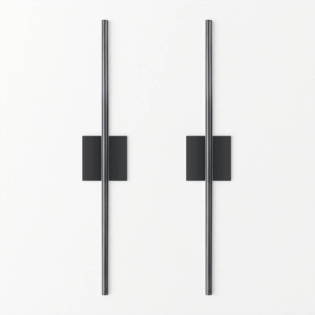 Coolilumi 2-Pack Modern Wireless Wall Lamp: Rechargeable, Slim Black Design – Cordless LED Wall Lighting for Living Room, Bedroom, Minimalist Decor