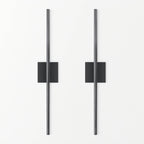 Coolilumi 2-Pack Modern Wireless Wall Lamp: Rechargeable, Slim Black Design – Cordless LED Wall Lighting for Living Room, Bedroom, Minimalist Decor
