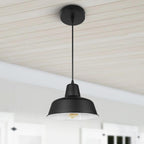 Black Coolilumi Pot Lid Pendant Lamp Hanging from Wooden Ceiling | Modern Glass Shade Design | Elegant Artistic Lighting for Living Room, Bedroom & Office