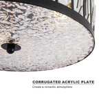Crystal Chandelier with Corrugated Acrylic Plate - Textured Surface Creates Romantic Ambient Lighting, Perfect for Modern Luxury Home Decor