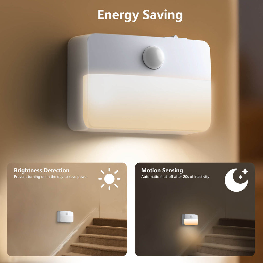 Battery Operated Wireless Stick-on LED Night Lights for Indoor – 6 Pack