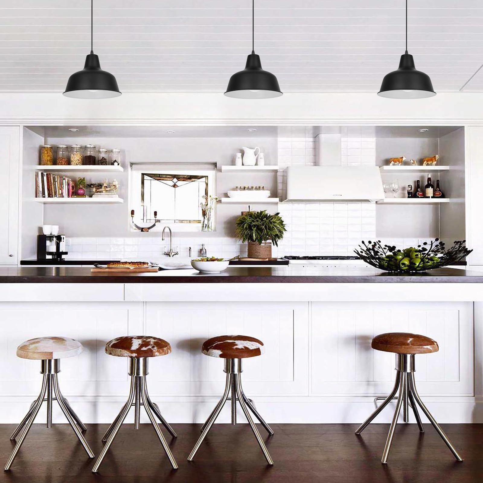 Coolilumi Minimalist Pot Lid Pendant Light with Baked Finish