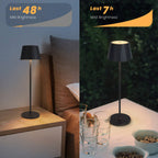 Portable Table Lamp with 48H Min Brightness & 7H Max Brightness - Rechargeable LED Lamp for Bedroom Nightstand & Outdoor Patio, Stepless Dimming Warm White Light