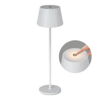 White Portable Floor Lamp with Touch Stepless Dimming - Pleated Shade Design, Easy-Touch Control for Bedroom, Living Room & Modern Home Decor